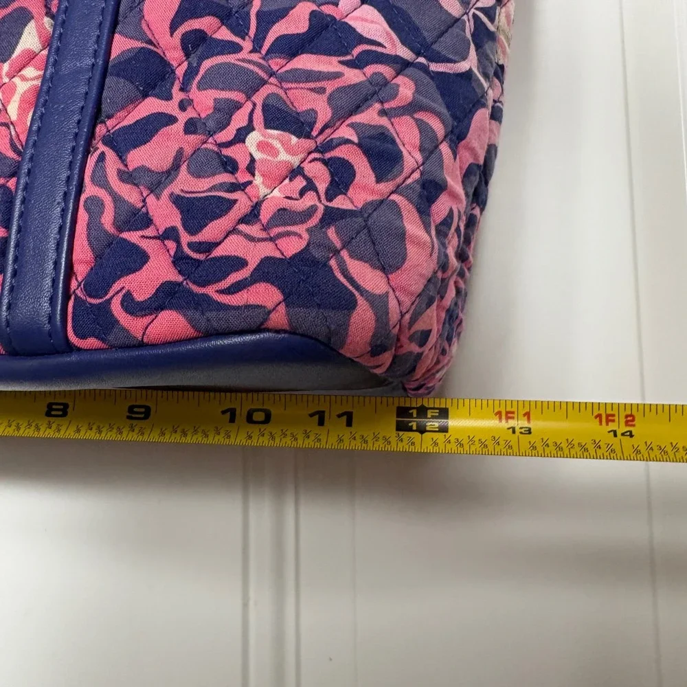 Vera Bradley Tote Bag Womens Medium Purple Pink Floral Excellent Quilted Cotton